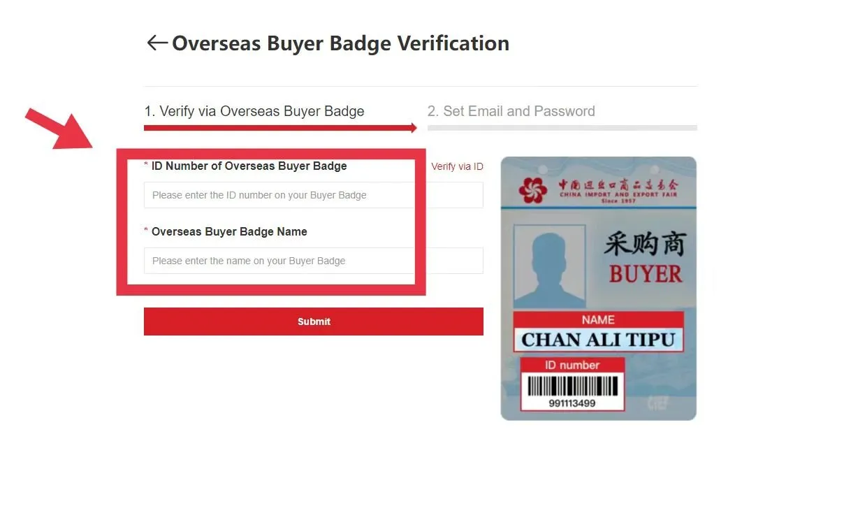 ID Number of Overseas Buyer Badge manufacturer