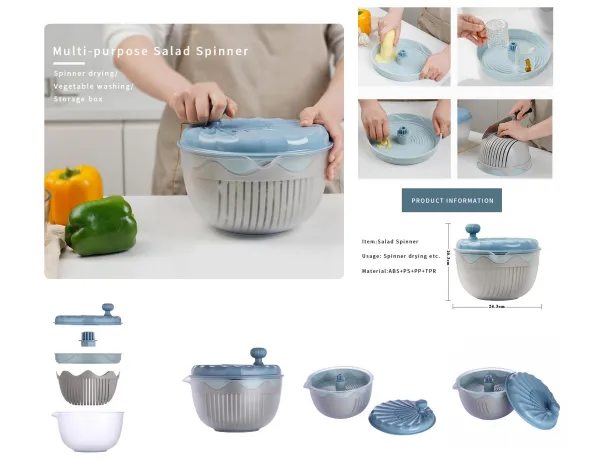 Multi-Functional Salad Washing and Dehydrating Baskets