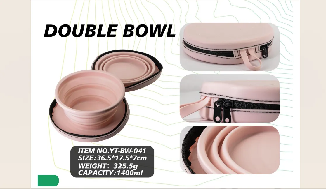 Foldable Silicone Double Bowls
