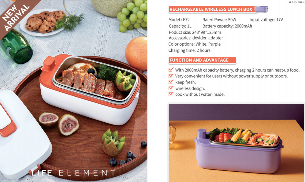 Rechargeable Wireless Lunch Box